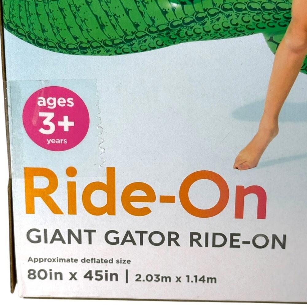 INTEX Ride-On Giant Gator Pool Float with 4 Handles - Picture 2 of 7